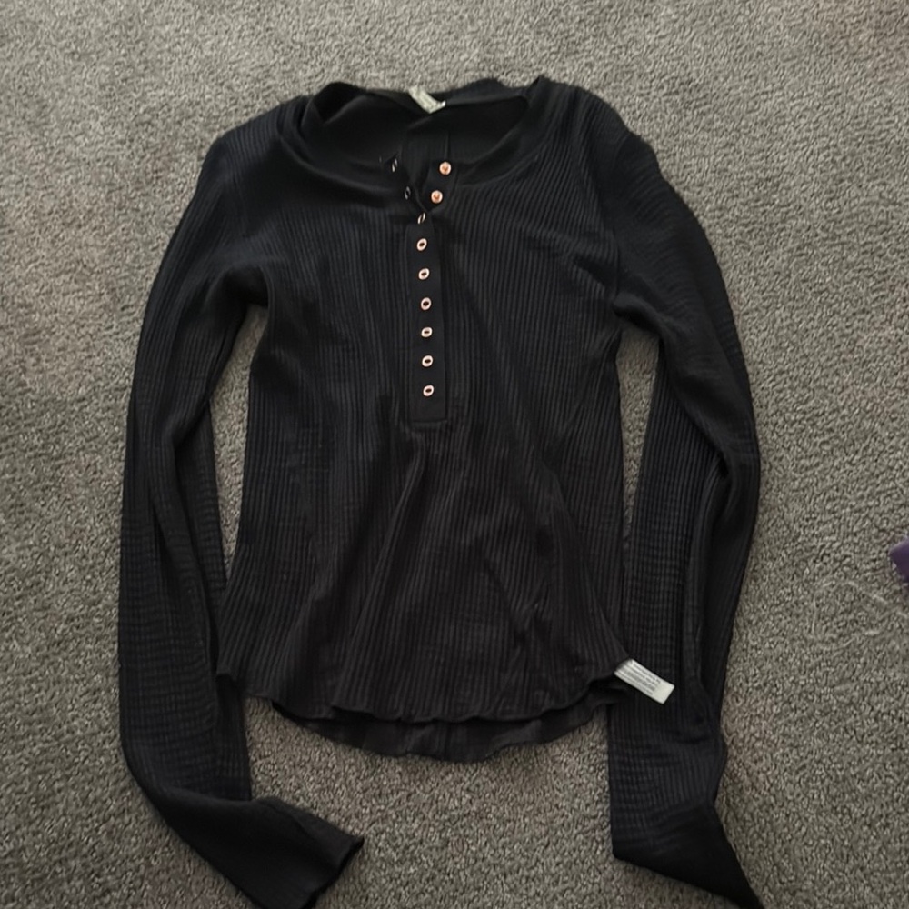 Black Ribbed Women's free people top size M